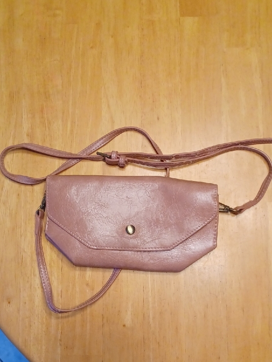 Anthropologie Handbags - Anthropologie Women's Crossbody Wallet Bag in Mauve Brown Vegan